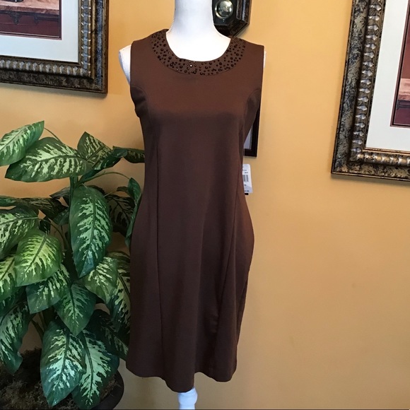 new directions Dresses & Skirts - New Direction Sleeveless Beaded Neckline Dress